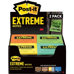 Post-It EXTRM33-CNTRTP Extreme Dura Hold Notes 76x76mm Assorted Pack of 2